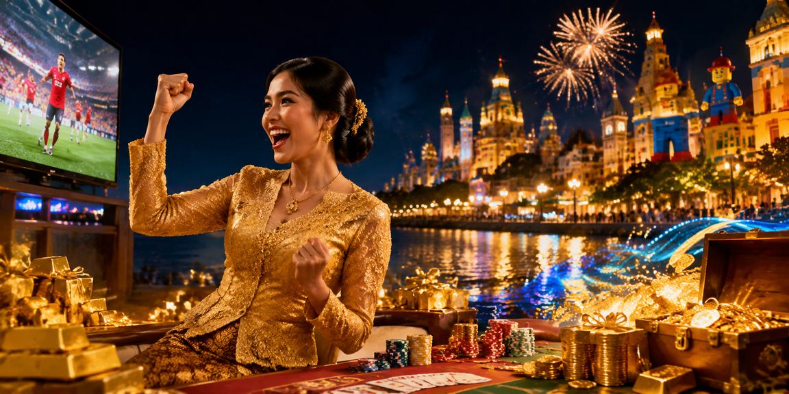 Pemain kasino langsung Malaysia memakai baju kebaya bermain permainan meja